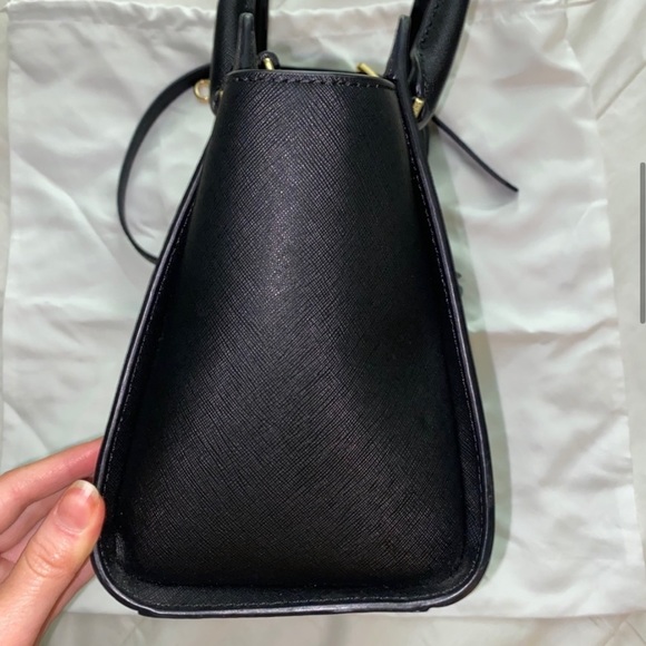 Michael Kors Selma Saffiano Medium Black Satchel Bag - Picture 5 of 6